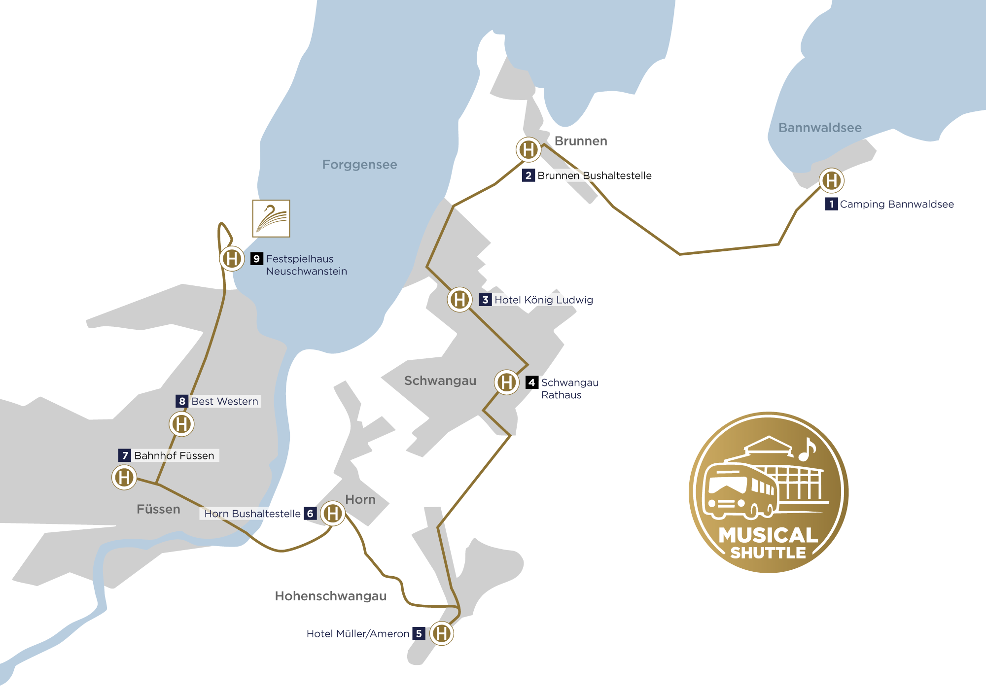Fahrplan Musical Shuttle Karte