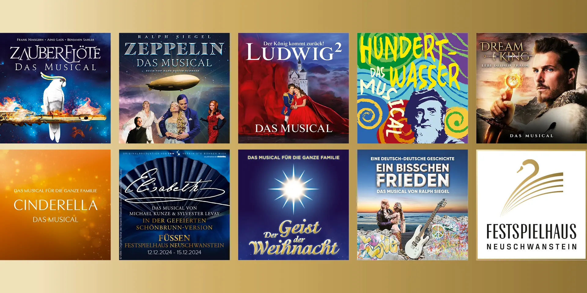 Poster von Musicals im Festspielhaus Neuschwanstein.